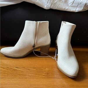 White ankle boots